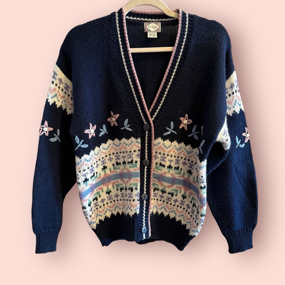 Vintage 62 East Navy Floral Cardigan